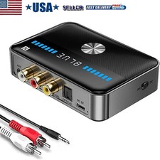 Bluetooth 5.3 Receiver Transmitter Wireless 3.5mm AUX NFC to 2 RCA Audio Adapter