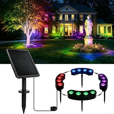 Solar Tree Lights Outdoor RGBW Color Changing with 6 Lighting Modes, Palm Tre...