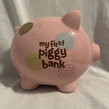 Pink My First Piggy Bank Child s Kids Piggybank Ceramic Pig