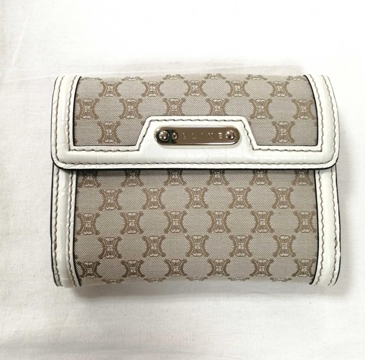 Macadam Pattern Folded Wallet Celine Model White … - image 1