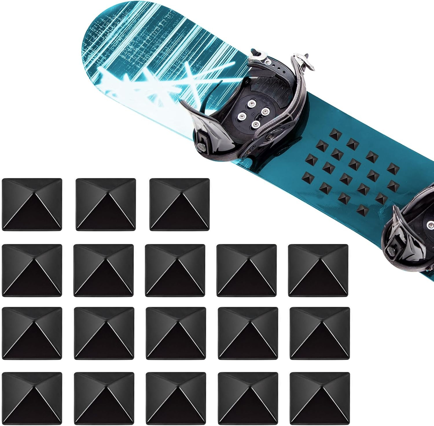 18 Pcs Snowboard Stomp Pad Studs Metal Anti Slip Grip Pads Self Adhesive Set