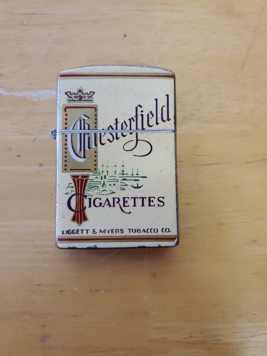 Vintage Continental Lighter With Chesterfield Cigarettes Advertising