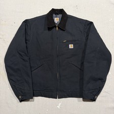 Carhartt Black Detroit Jacket Mens Large Tall Blanket Lined Full Zip J001BLK USA