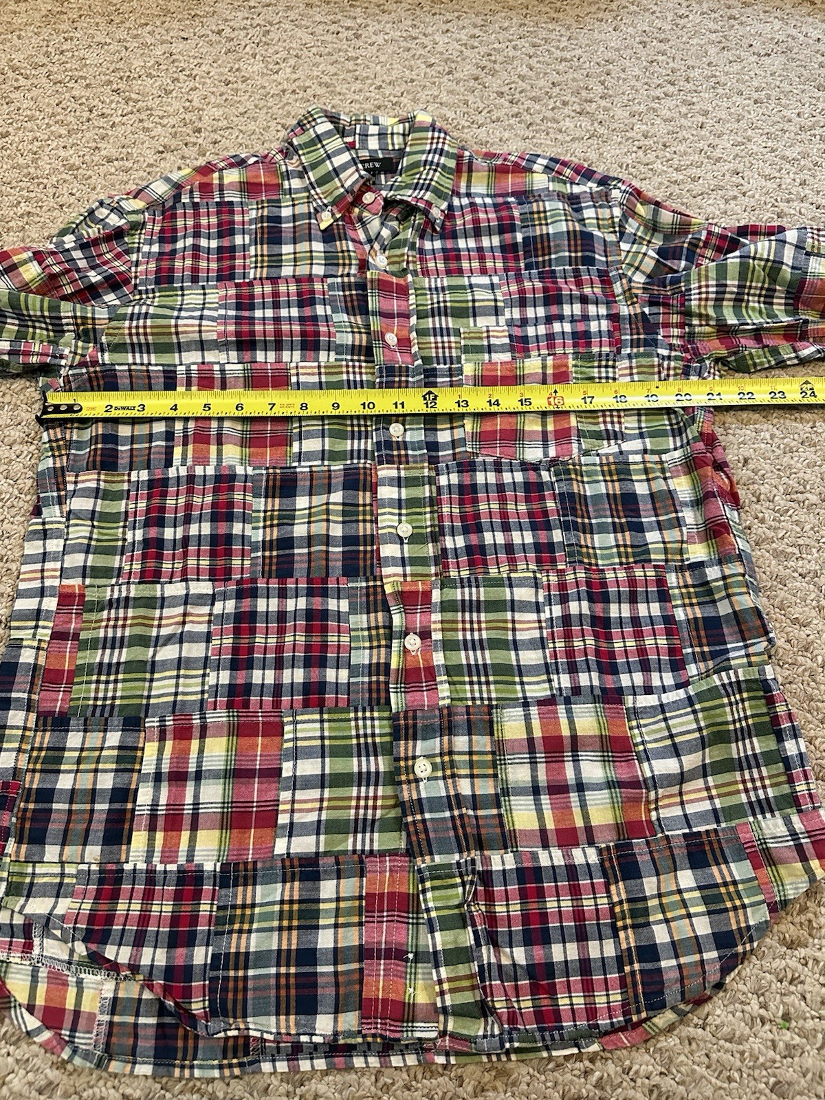 J. Crew Small Patchwork Plaid Button Down Long Sl… - image 8