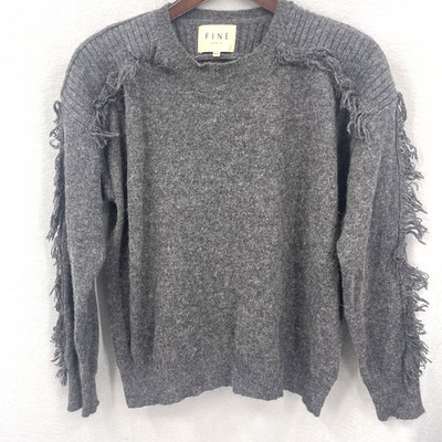 Fine Collection Sweater Womens M/L  Paris Angora Knit Fringe Boho Cottagecore