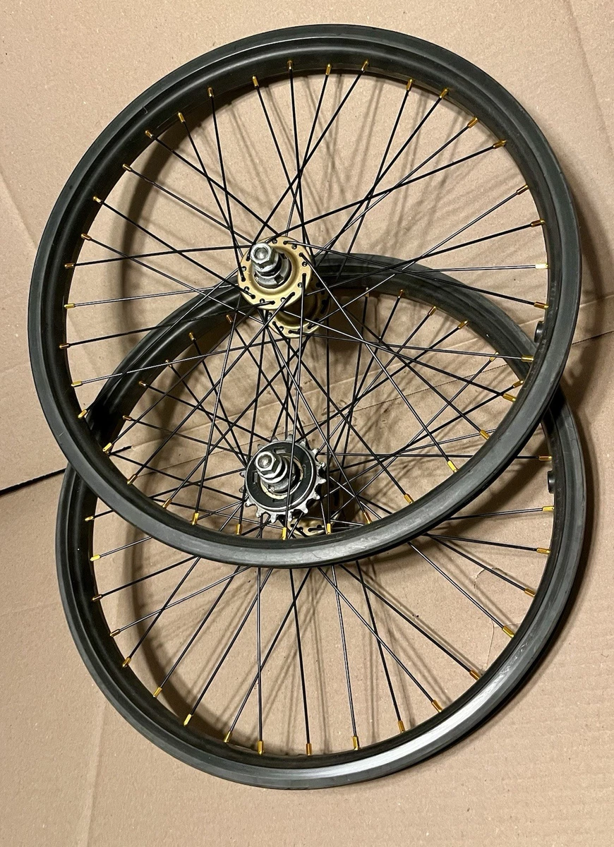 OLD BMX ホイール前後セットタコ穴 36H calm-runon_wh-406-bk-fr-qc300