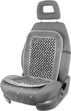 Carpoint 0323219 Holzkugel-Sitzauflage Deluxe Rückenmassage Auto schwarz grau