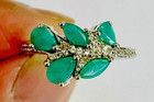 HSN Colleen Lopez Sterling Silver Sakota Emerald & White Zircon Ring Size 6 — photo 4