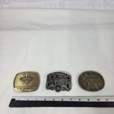 Vintage Belt Buckle Lot 3 Marlboro Bull 1987 Budweiser W-42 Handyman Club 1996