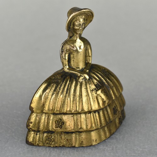 Vintage Lady in Antebellum Hoop Skirt Victorian Brass Bell Made in England - Picture 7 of 11