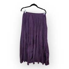 Vintage 1990s Purple Silk Maxi Skirt Romantic Boho Hippie Goddess L