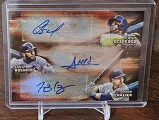 2018 Topps Fire Triple Auto /5 Cespedes Rosario Frazier