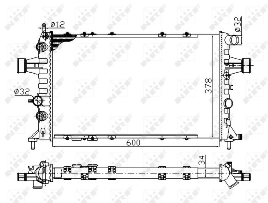 Radiateur de refroidissement NRF 58178A pour réparer une fuite moteur OE 1300210