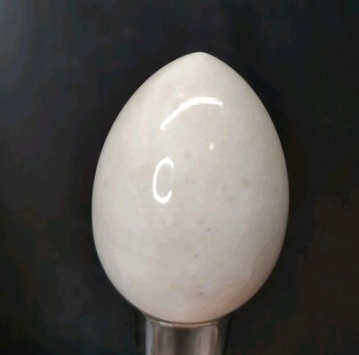 Vintage Italian Marble Calcite Stone Egg Orange Veining 3'' Decor
