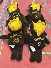 Set of 4 SALVINO'S BAMM BEANO'S Baseball Home Run Kings Plush BEARS New 1998