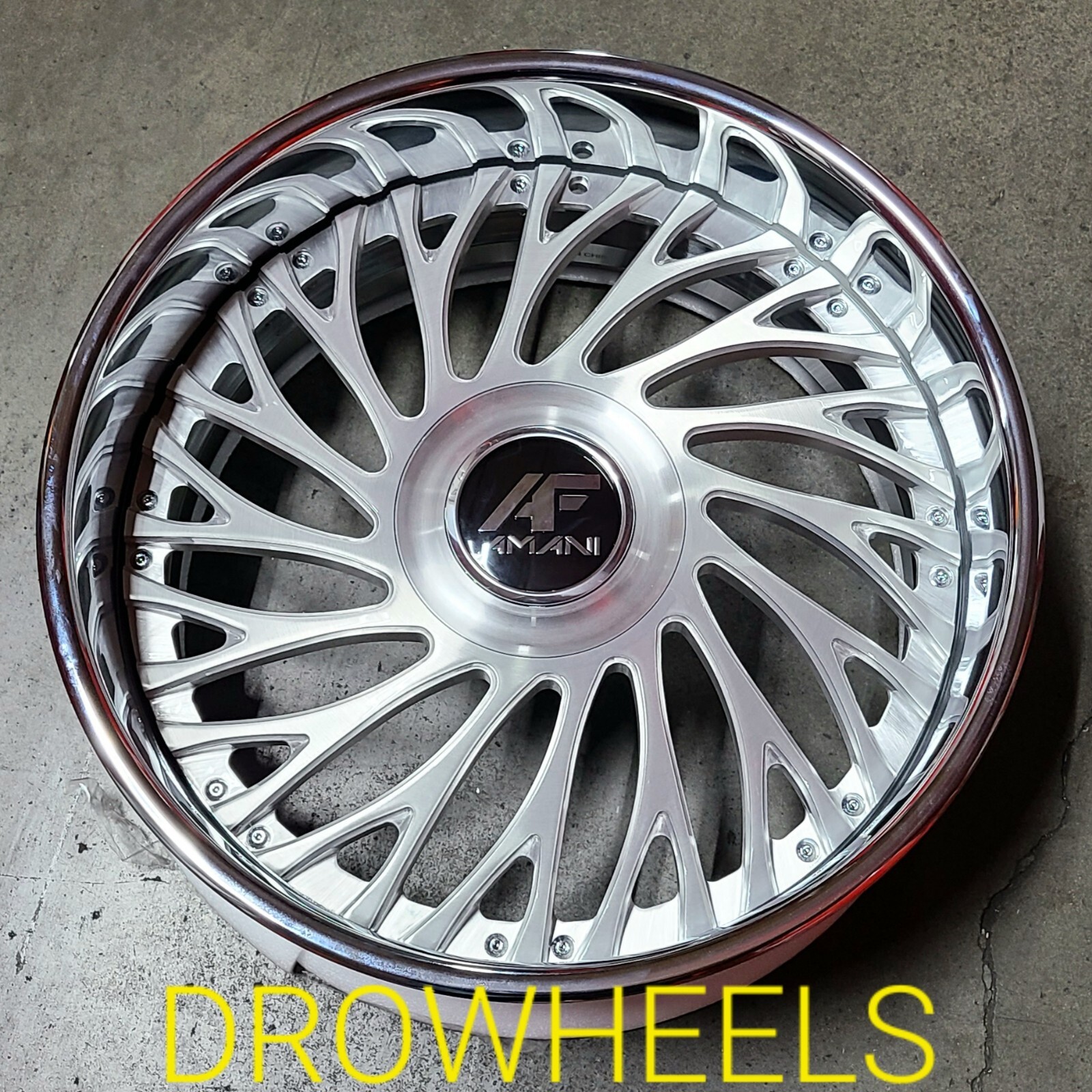 22" AMANI FORGED STAGGERED WHEELS 5X112 BRUSHED BENZ BENTLEY AUDI BIG CAP XXL