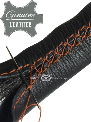 Für L R Defender 1990-2016 Mittel Brown & Schwarz Perf Leder Lenkrad Abdeckung