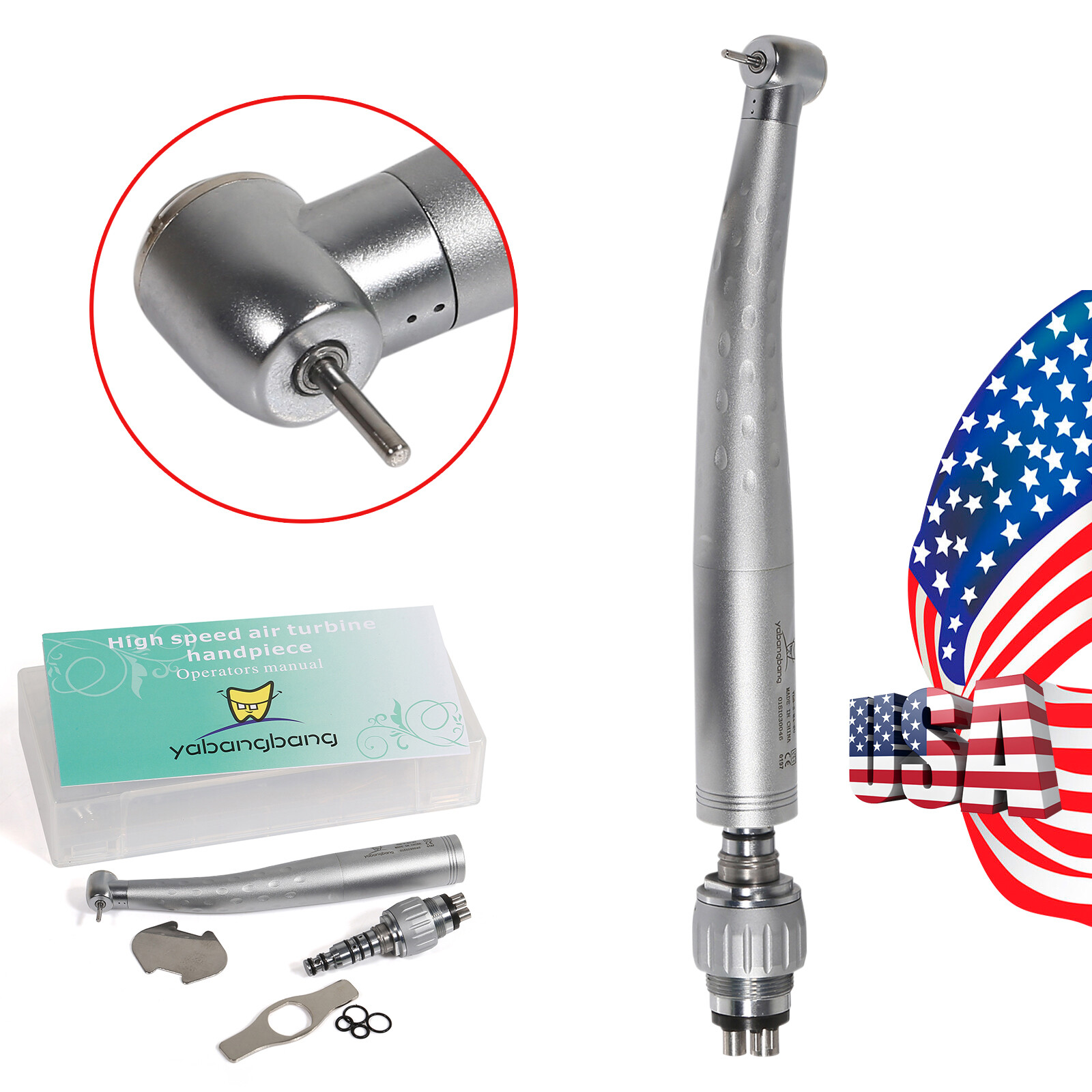 US 5pcs Yabangbang Dental High Speed Handpiece & Coupling Fit KaVo MULTIflex M4