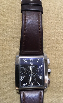 Mens RAYMOND WEIL Geneve Automatic Don Giovanni Chronograph 4875 Watch Brn Strap