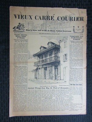 1962 VIEUX CARRE COURIER New Orleans 6pg Newspaper v.1 #11 VG- 3.5 Correjolles