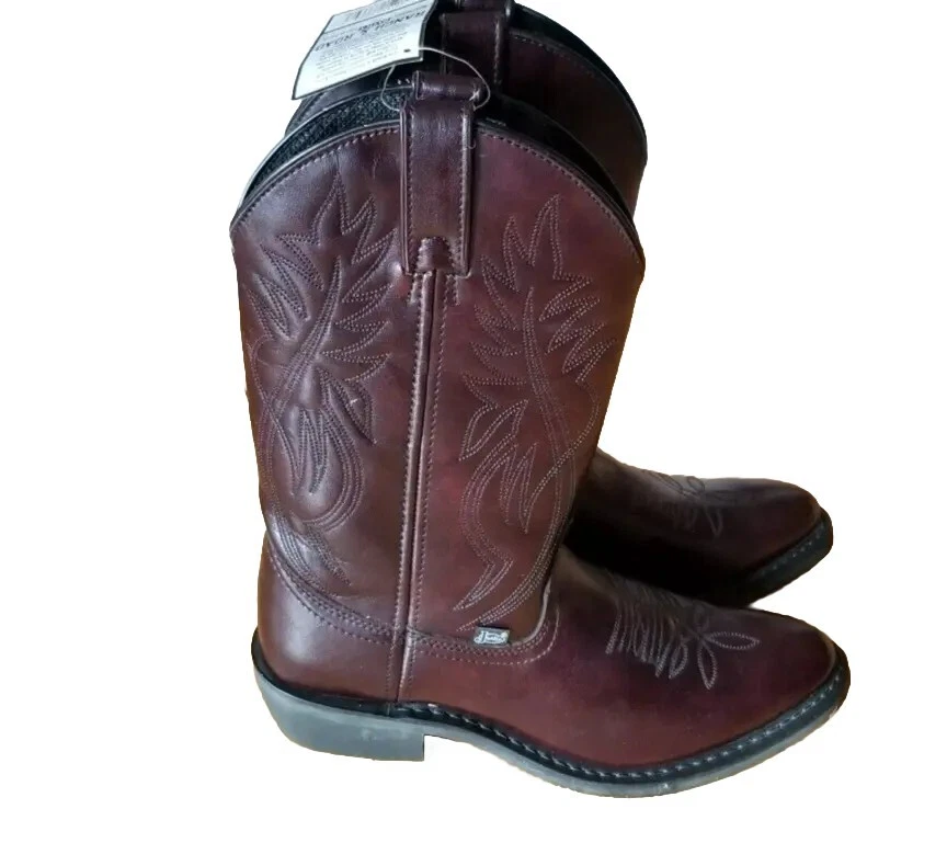 Justin Men's Ranch and Road Leather Cowboy Boots, Size 8 | eBay