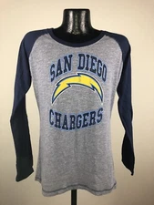 Women's NFL Team Apparel San Diego Chargers Gray Scoop Neck Long Sleeve Tee L