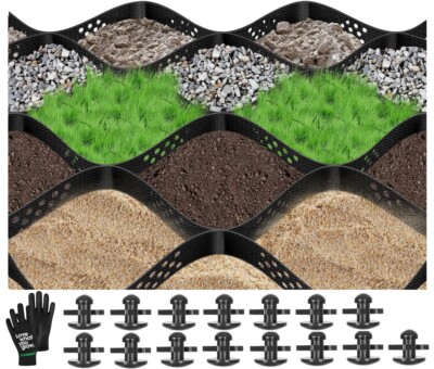 VIVOSUN 4'' Ground Grid Geocell 9x17ft HDPE Gravel Stabilizer Grid for Driveway