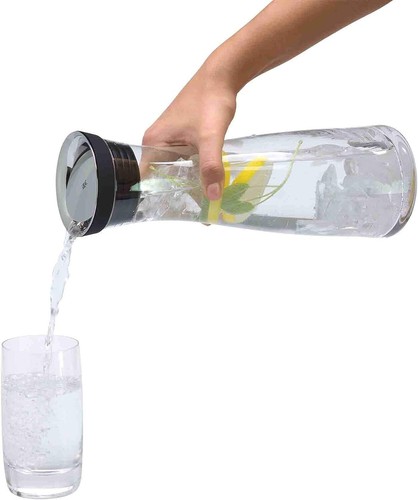 WMF Basic Wasserkaraffe aus Glas, 1 Liter, Glaskaraffe mit Deckel, Silikondeckel - Bild 7 von 12