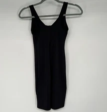 Ruby Ribbon Black Slip Shapewear Dress M Black Sleeveless Wide Strap Stretch