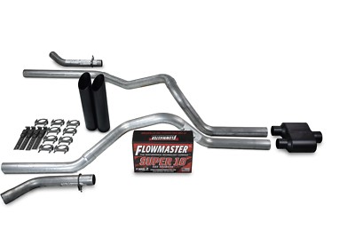 Chevy GMC 1500 07-14 2.5'' Dual Exhaust Kits Flowmaster Super 10 Black Tip Corner