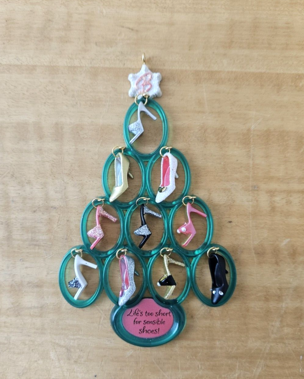 BARBIE Hallmark 2008 Shoe Christmas Ornament Mattel shoes hanging on tree
