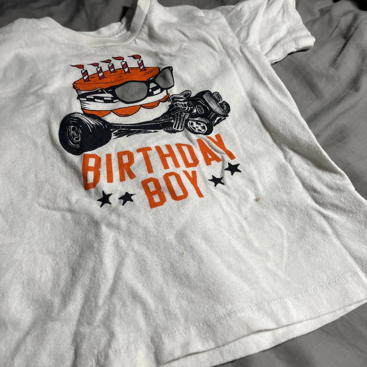 Gap Boys Size 3 Year White Short Sleeve T Shirt Birthday Boy Cake