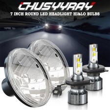 2x 7 Round Led Headlights Hilo Beam Bulbs 6500k For Chevy Truck Camaro C10