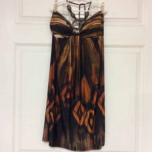 rue21 Womens Dress Junior Size Small Brown Empire Waist Tie Dye 53 eBay