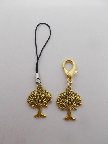LOVELY GOLD TONE TREE OF LIFE CHARM ON A CLIP ON AND A LANYARD NEW # A 225 - Picture 9 of 13