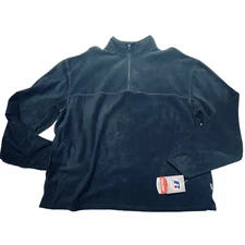 Russell Athletic Therma-Power 1/4 Zip Cadet Collar Sweatshirt Black Fleece