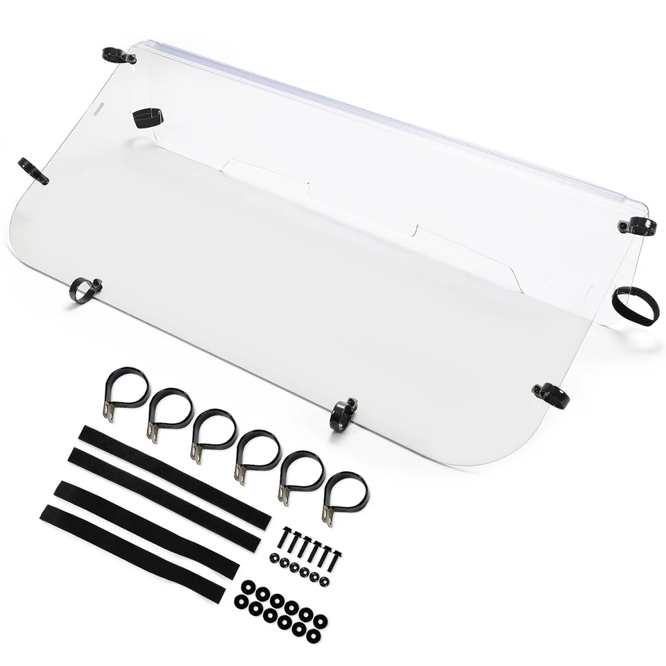 For 2001-2008 Kawasaki Mule 3000/3010 Models Folding Windshield Clear W/Hardware - Image 2 of 4