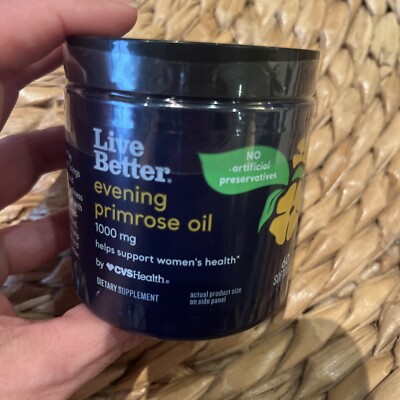 EXP PICS Live Better Evening Primrose Oil 1000 Mg Dietary Supplement 60 Softgels