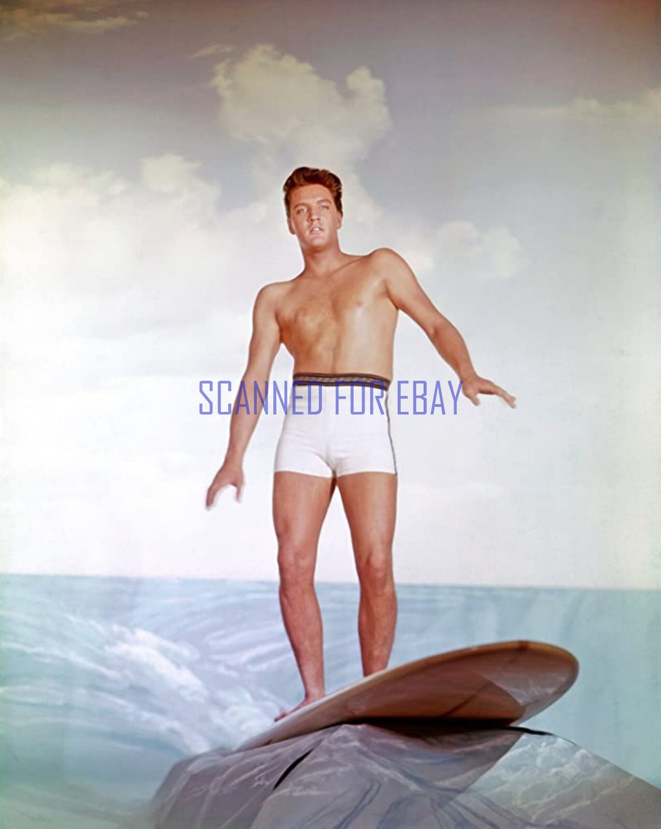 BLUE HAWAII ELVIS PRESLEY ON SURFBOARD GREAT PHOTO | eBay