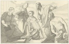 Jacopo Robusti Tintoret Tableau Votif  - Gravure ancienne Dubouchet XIXe