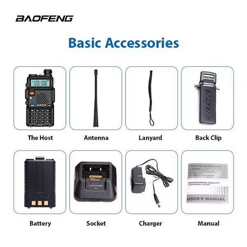 Baofeng UV 5R 5W V/UHF Two Way Radio Dual Band Ham Walkie Talkie 3800mAh Battery - Zdjęcie 18 z 37