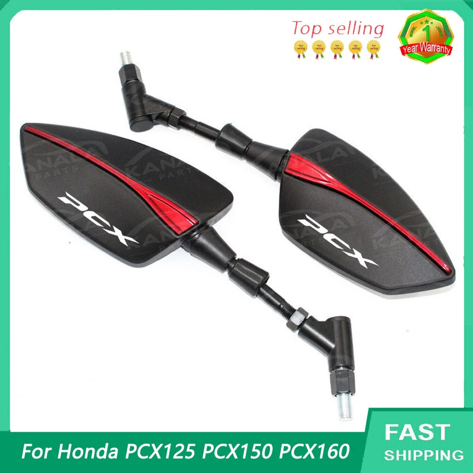 New Strom Thread Left Right Rear Rearview Mirrors For Honda PCX125 PCX150 PCX160 - Image 2 of 4