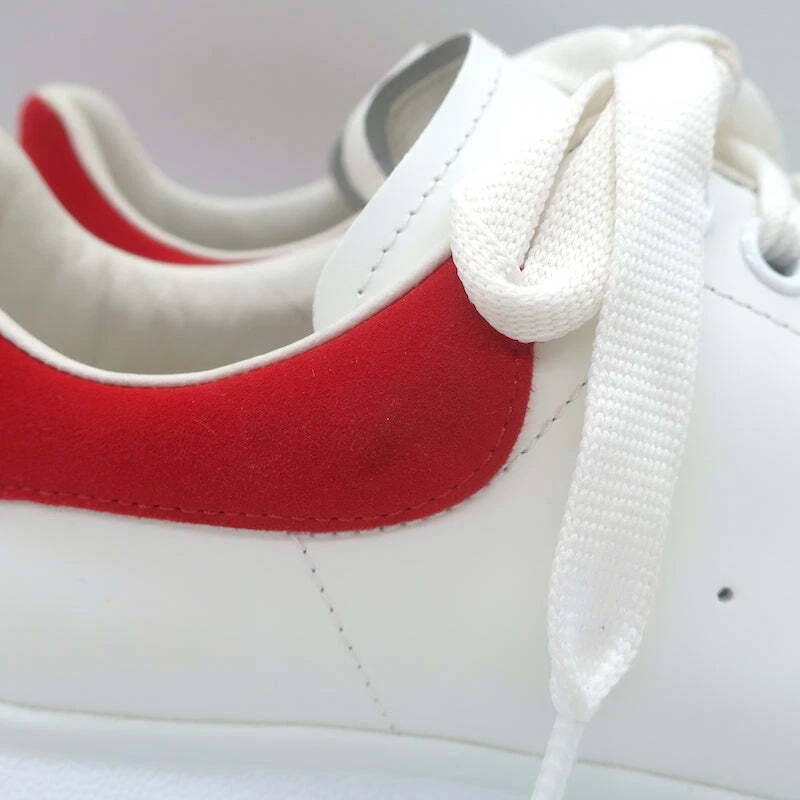 Zapatillas Alexander McQueen De Gran Tamaño Cuero Blanco y Gamuza Roja Talla 40 Foto 3 de 4