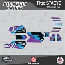 Graphics Kit for STACYC 16E Brushless Electric Bike (All Years)  Fracture-purple