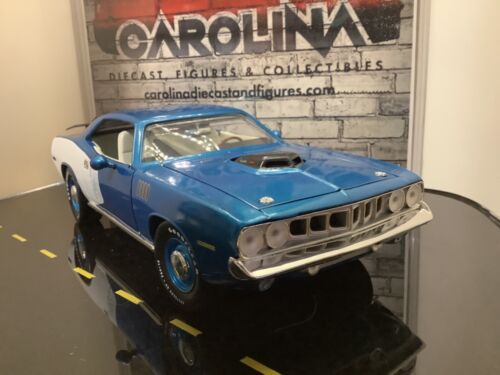 1:18 ERTL 1971 Plymouth Cuda 340 Blue on White MA# 212 - Picture 1 of 6