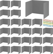 24 Pack Desk Dividers for Students Durable  Waterproof Plastic Privacy Shield
