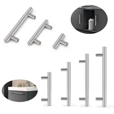 Probrico SOLID Brushed Nickel Cabinet Cupboard Pulls T Bar Drawer Handles Hollow