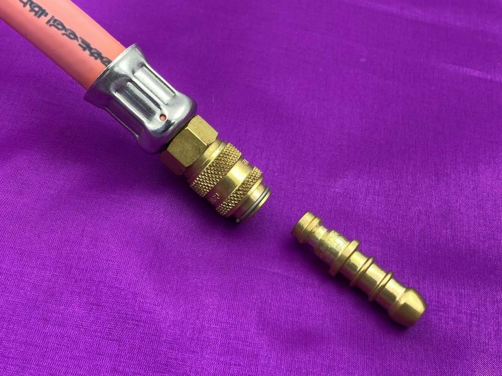 LPG Quick Release Connector Attached To 27mm Propane Gas Clip On Calor