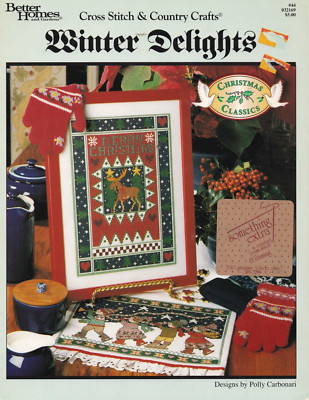 Country Crafts WINTER DELIGHTS by Polly Carbonari Cross Stitch Leaflet #44 1992