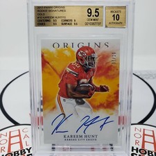 2017 Origins Kareem Hunt Gold Auto Rookie 7/10 RC #RA-KH BGS 9.5/10 